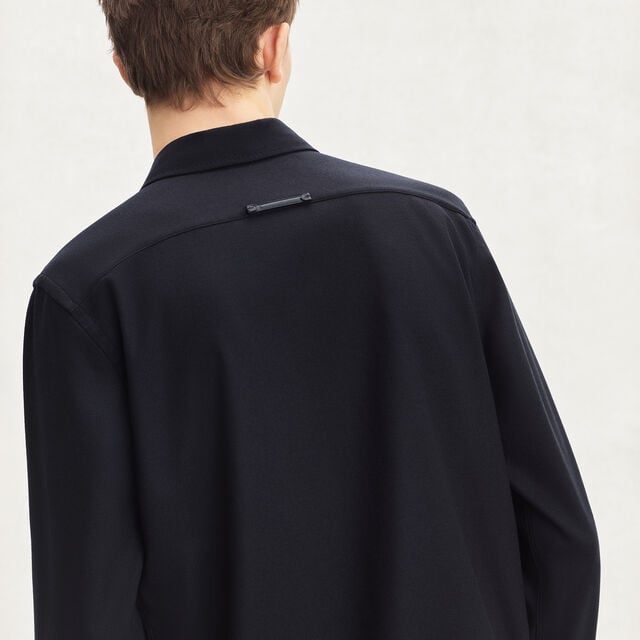Wool Military Shirt, MIDNIGHT BLUE, hi-res 3