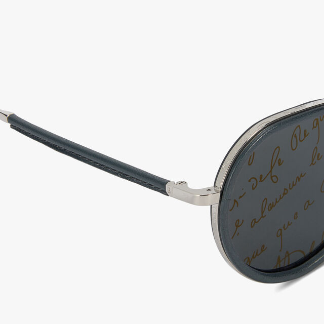 Centaury Metal And Leather Sunglasses, GREY+BRONZE, hi-res 3