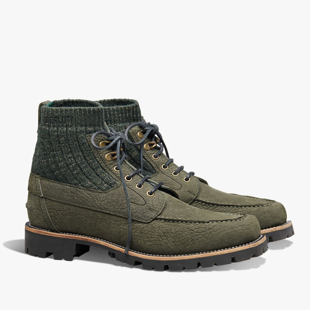 Grand Chemin Nubuck Leather Boot, FORREST GREEN, hi-res 2