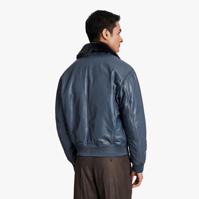 Bombers With Shearling Collar, MINERAL BLUE, hi-res 3