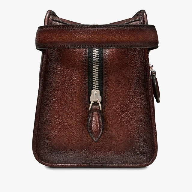 Morning Scritto Leather Toiletry Pouch, SOFT BROWN, hi-res 4