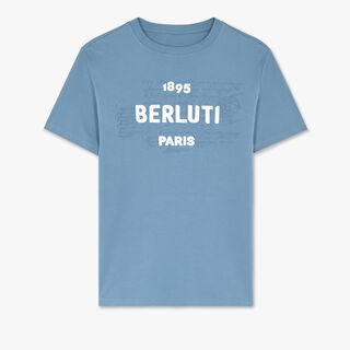 T-Shirt À Logo Et Broderie Scritto, STORM BLUE, hi-res