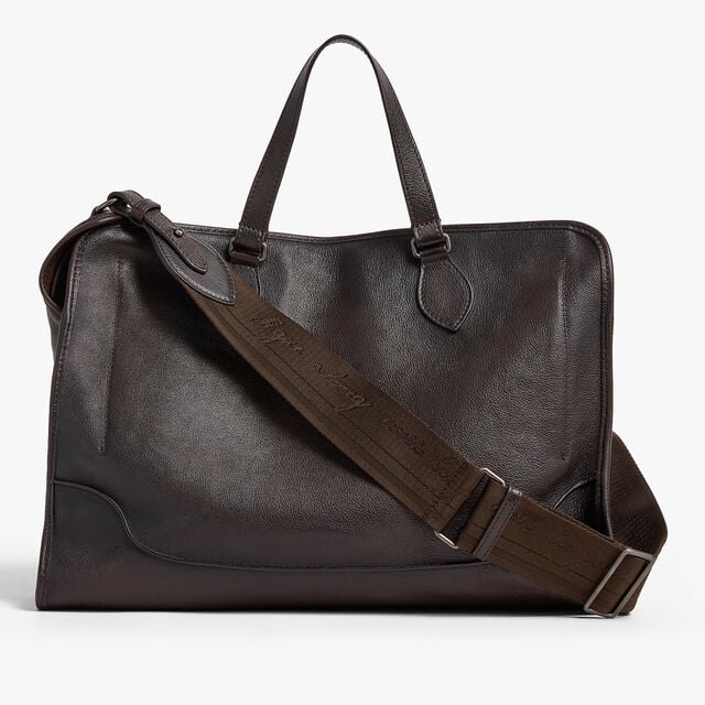Un Jour Briefcase In Leather, DARK BROWN, hi-res 2