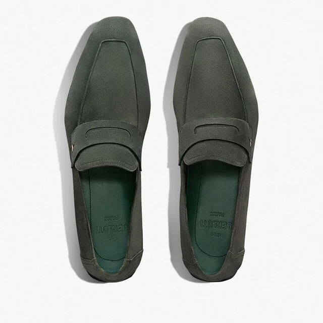 Lorenzo Drive Camoscio Leather Loafer, FORESTA, hi-res 3