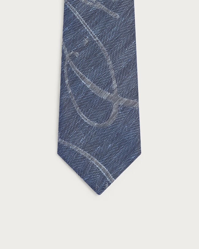 ジャイアント スクリットパターン ヘリンボーン タイ, Steel Blue, hi-res