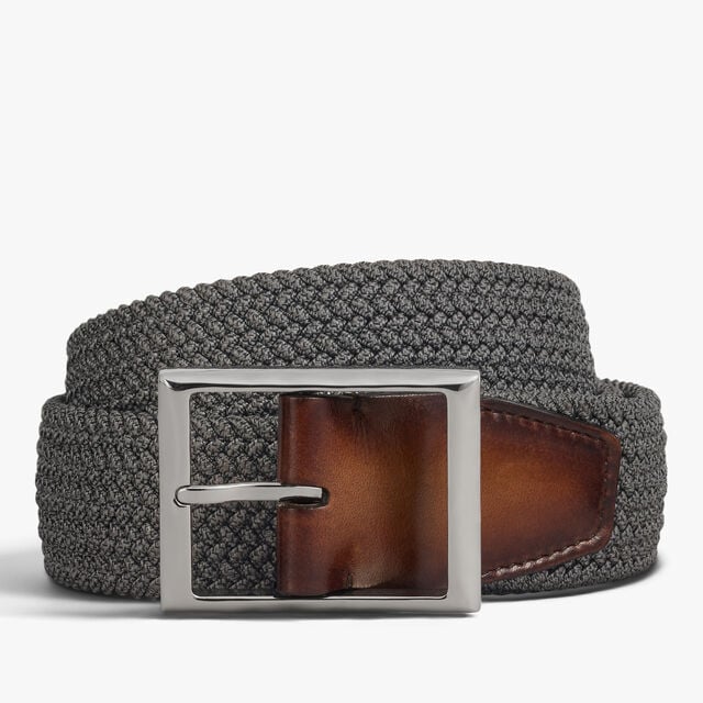 Classic Braided Fabric 35 mm Belt, GREY, hi-res 1