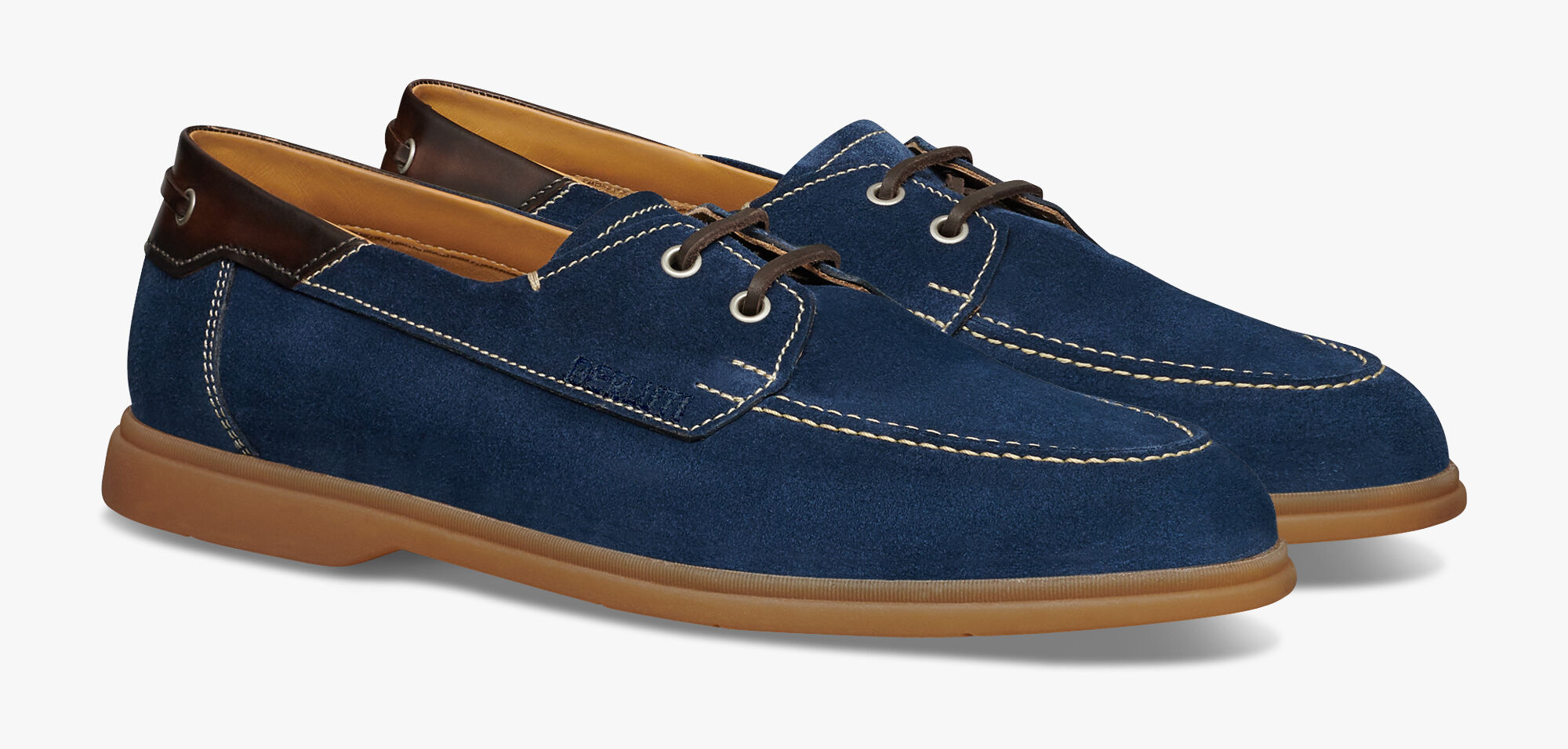 Mens blue leather boat shoes Outlet