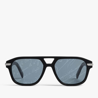 Flare Acetate Sunglasses, BLACK + GREY SCRITTO SILVER, hi-res