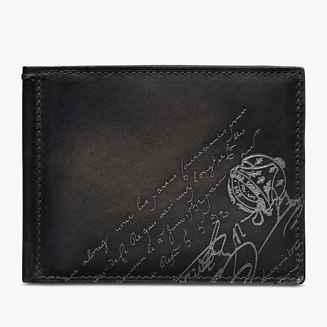 フィギュア スクリットレザー コンパクトウォレット, NERO GRIGIO + SILVER, hi-res 1