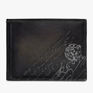 フィギュア スクリットレザー コンパクトウォレット, NERO GRIGIO + SILVER, hi-res