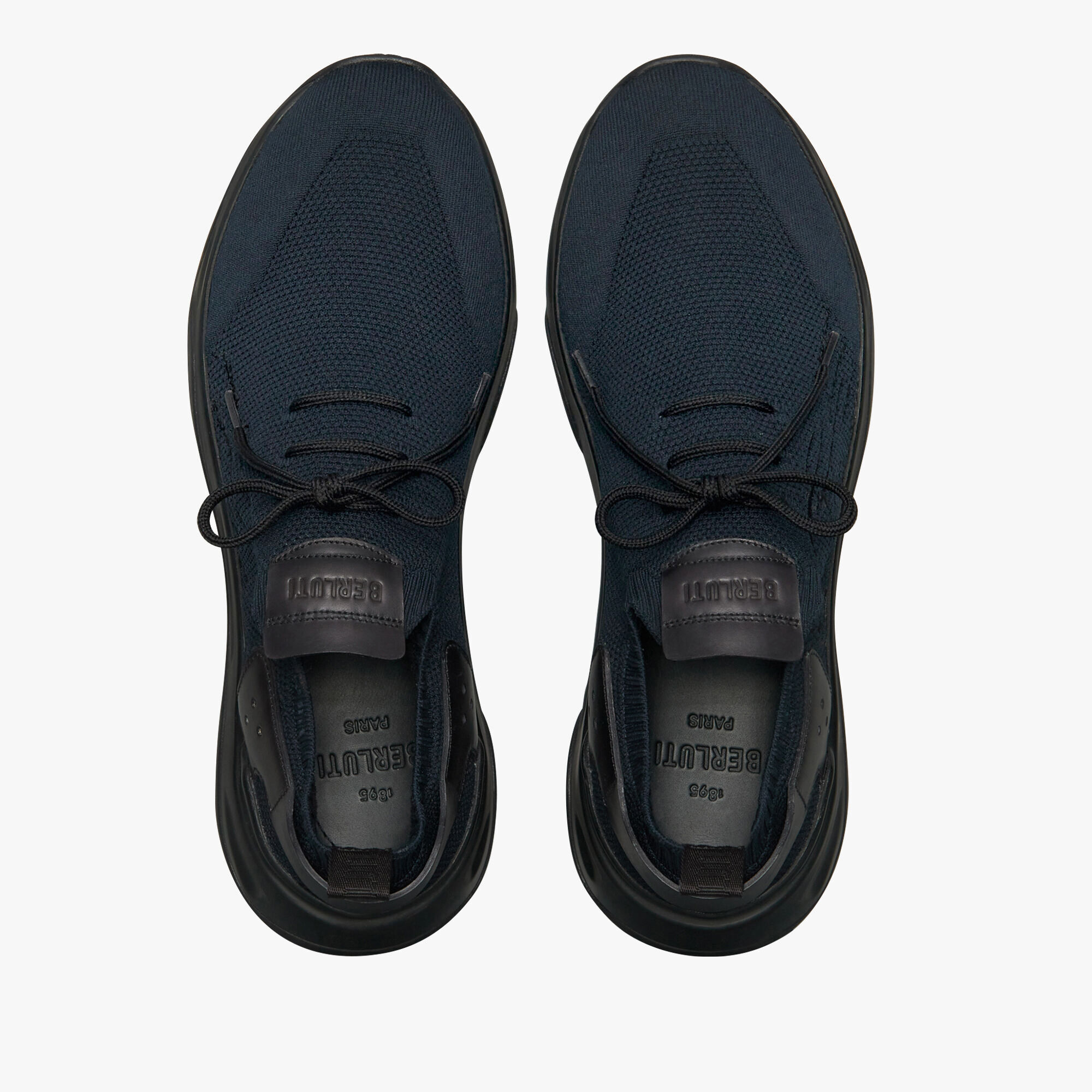 Shadow Knit And Leather Sneaker, NAVY, hi-res 3