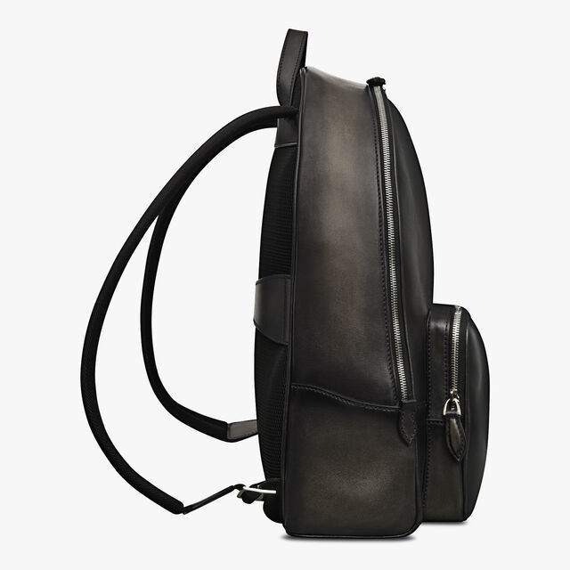 Time Off Scritto Leather Backpack, NERO GRIGIO, hi-res 4