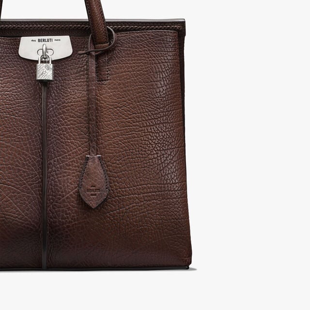 Luti 38 Leather Tote Bag, DARK BROWN, hi-res 5