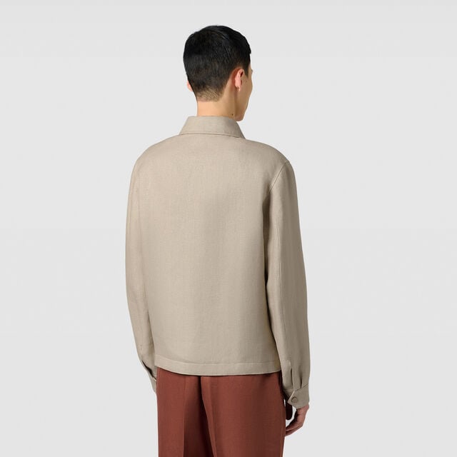 Linen Blouson, NATURAL BEIGE, hi-res 3