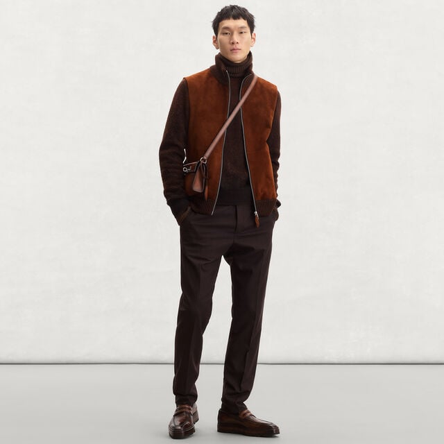 Suede & Cashmere Bodywarmer, CHESTNUT, hi-res 4