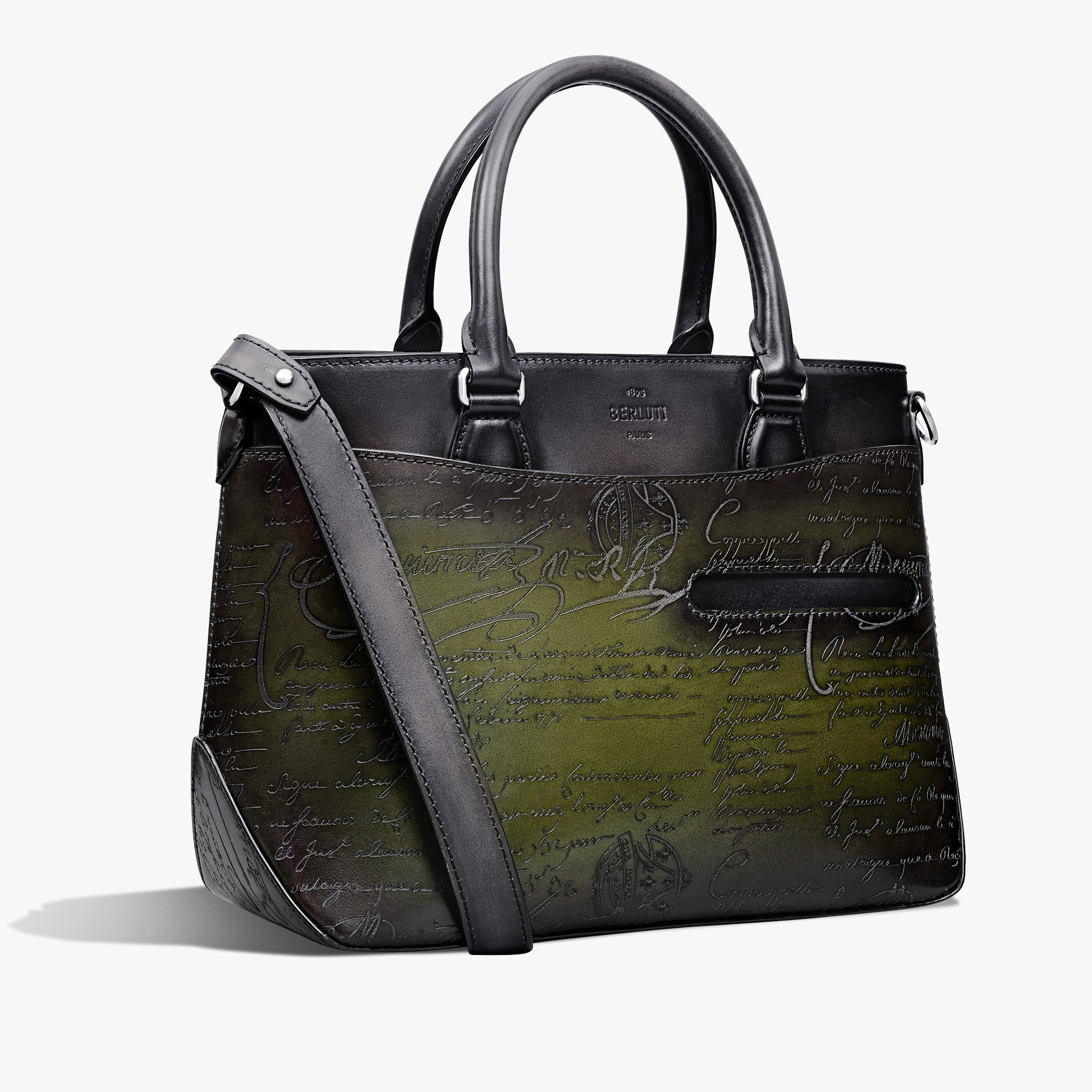 Berluti ベルルッティ トゥジュール トートバッグ グレー トゥジュールXS グラディアント スクリットレザー トートバッグ