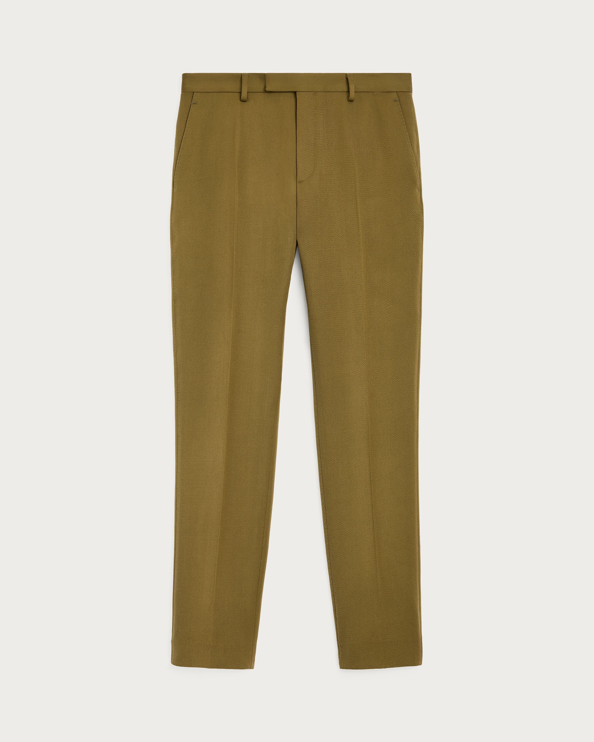 Alessio Trousers with Leather Zip-puller, Olive, hi-res