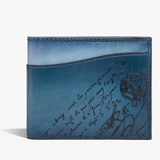 Makore Slim Scritto Leather Wallet, IRIS, hi-res