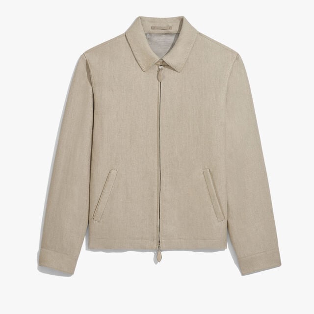 Linen Blouson, NATURAL BEIGE, hi-res 1