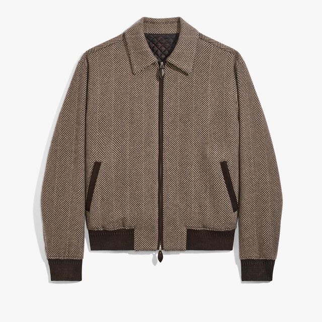 Cashmere Herringbone Jacket, COFFEE BEAN, hi-res 1