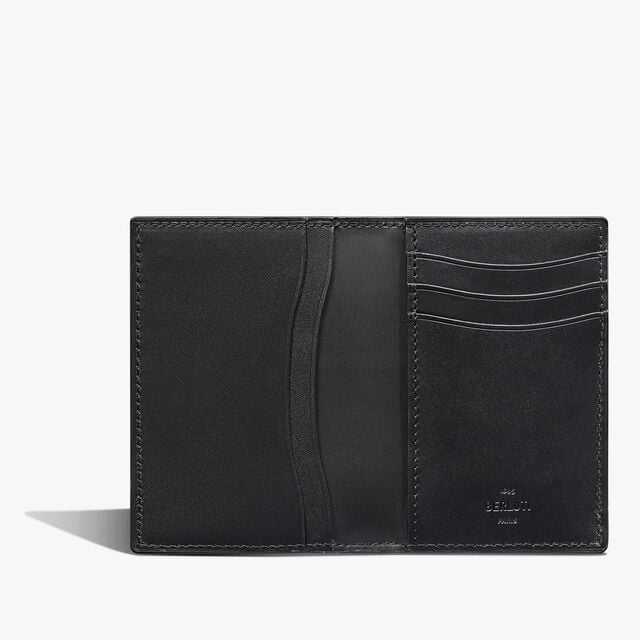 Jagua Gradiant Scritto Leather Card Holder, NERO GRIGIO + NERO CAVIAR, hi-res 3