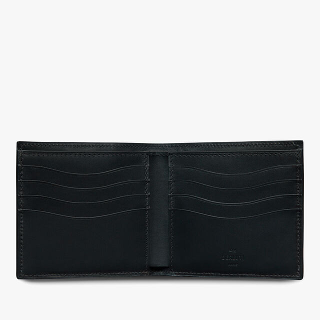 Makore Scritto Leather Wallet, CHARCOAL BROWN, hi-res 3