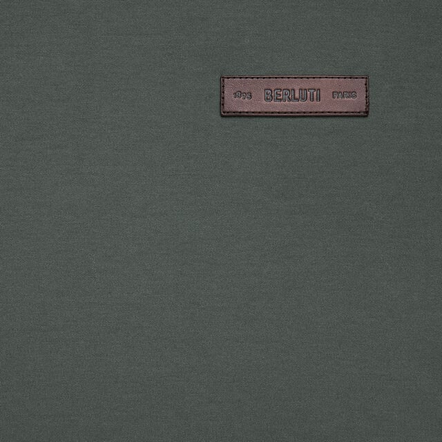 T-Shirt avec Détail en Cuir, DARK GREEN, hi-res 4