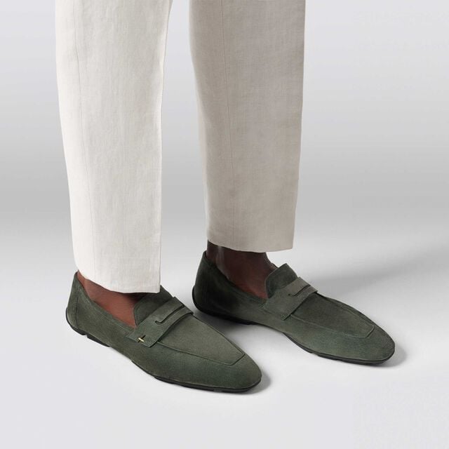Lorenzo Drive Camoscio Leather Loafer, FORESTA, hi-res 7