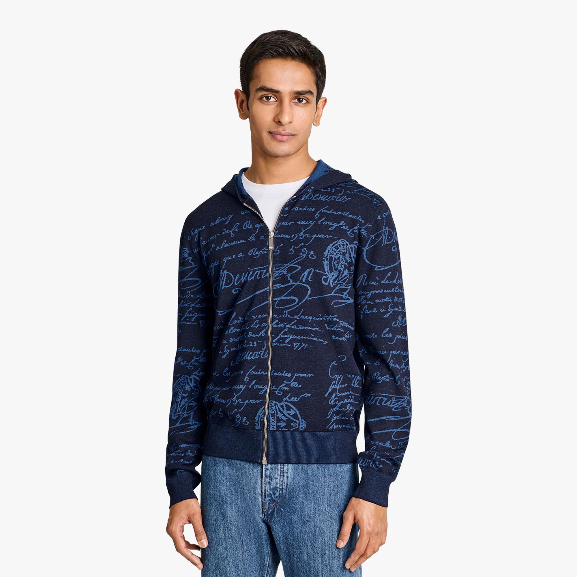 【BERLUTI】スクリット ジップ フーディ 長袖 BERLUTI】スクリット ナイロン ジップアップ パーカー (Berluti