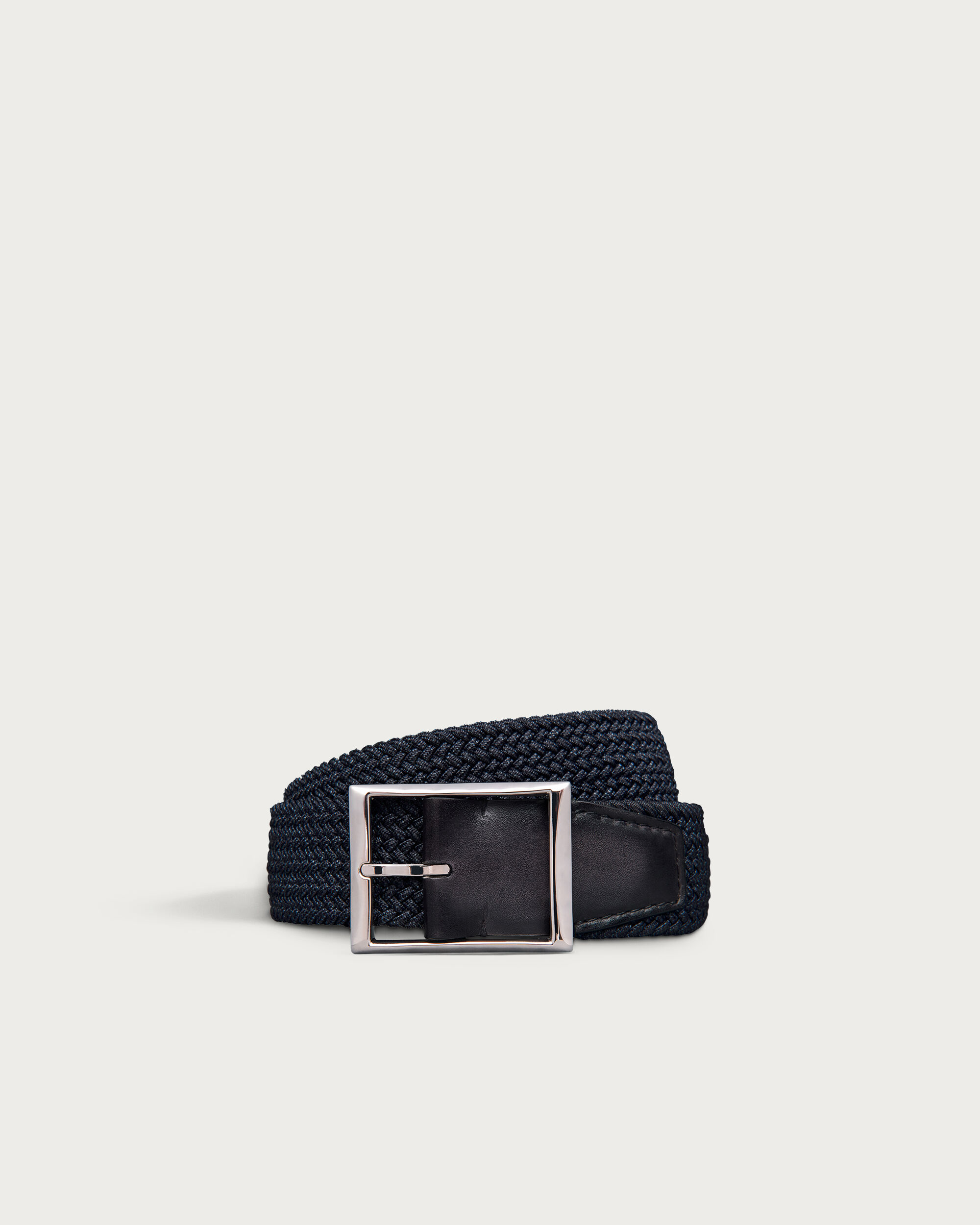 Classic Tressée Belt, Navy Blue, hi-res