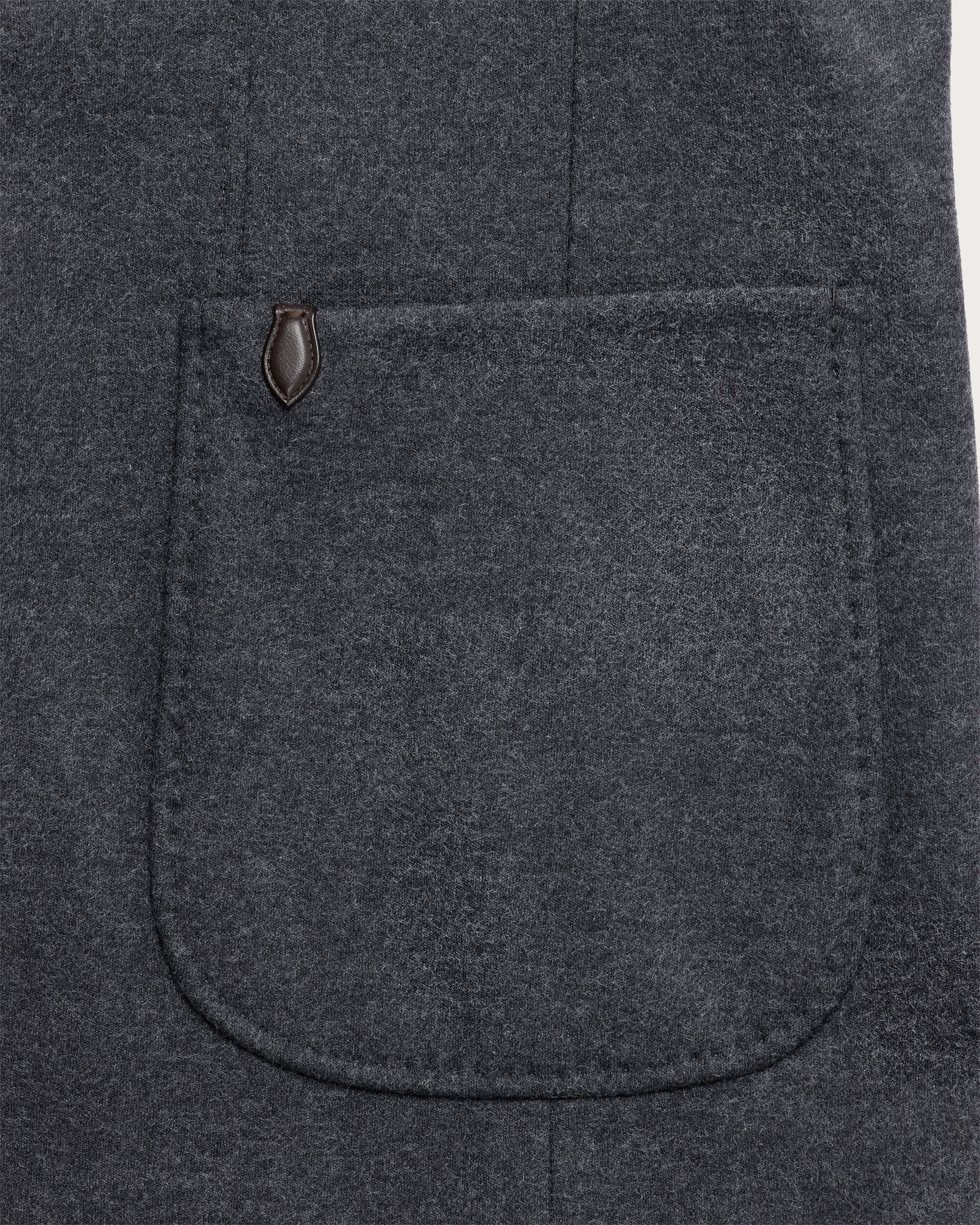 Jersey Jacket with Leather Details, Dark Grey Melange, Image 3