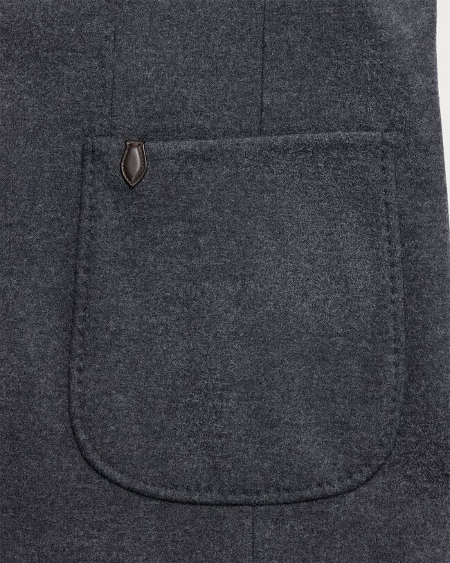 Jersey Jacket with Leather Details, Dark Grey Melange, hi-res