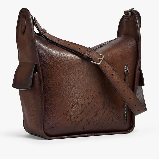 Périple Hobo In Scritto Leather, SOFT BROWN, hi-res 6
