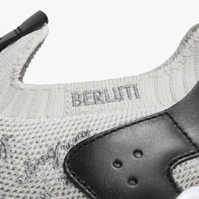 Shadow Scritto Knit And Lagoon Calf Sneaker, GRADIANT DARK GREY, hi-res 7