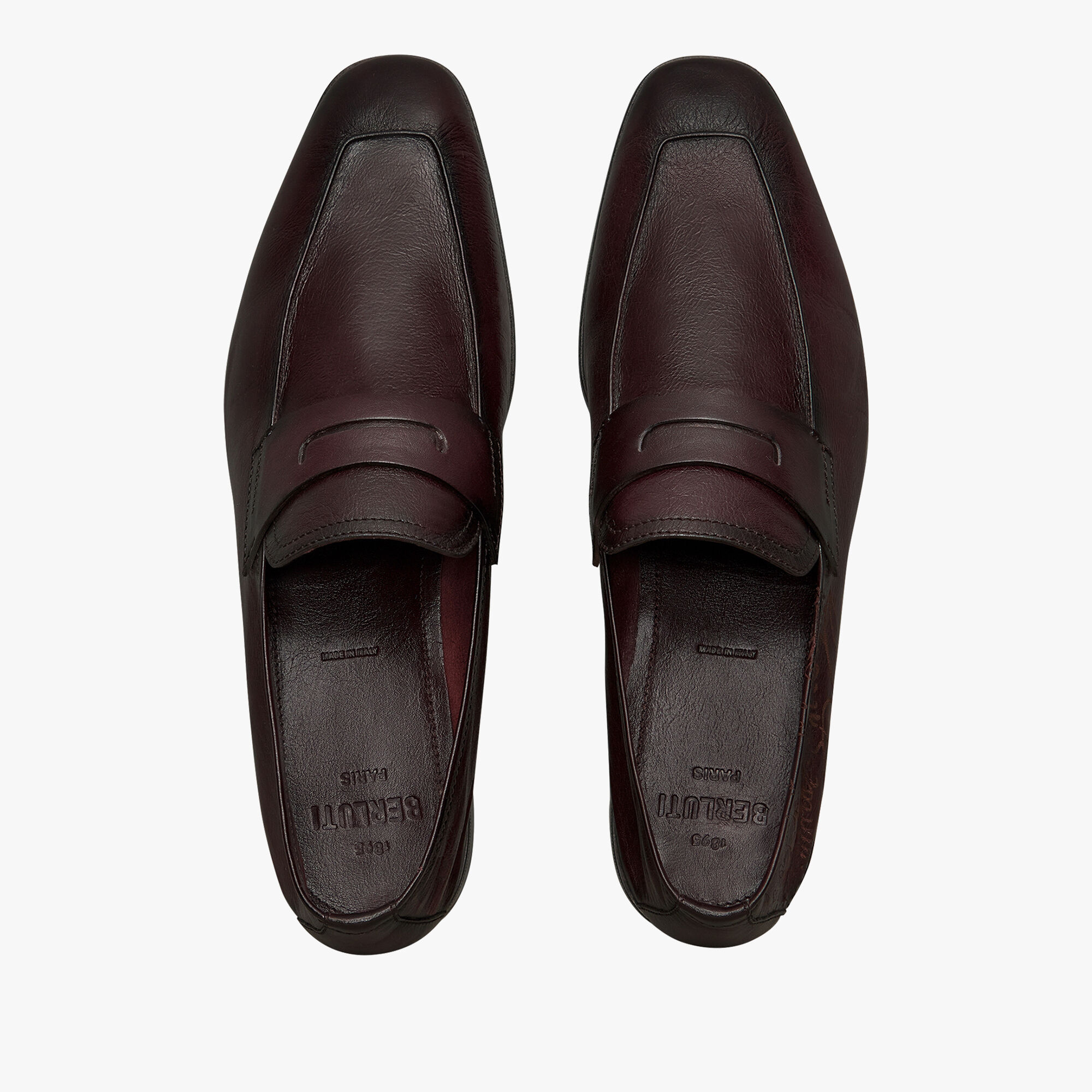 Lorenzo Scritto Kangaroo Leather Loafer, AUBERGINE, hi-res 3
