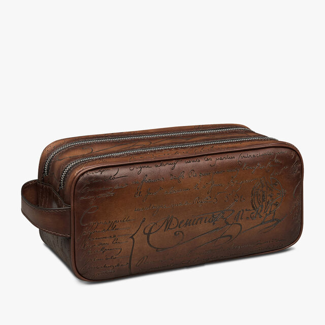 Formula 1003 Scritto Leather Pouch, CACAO INTENSO, hi-res 2