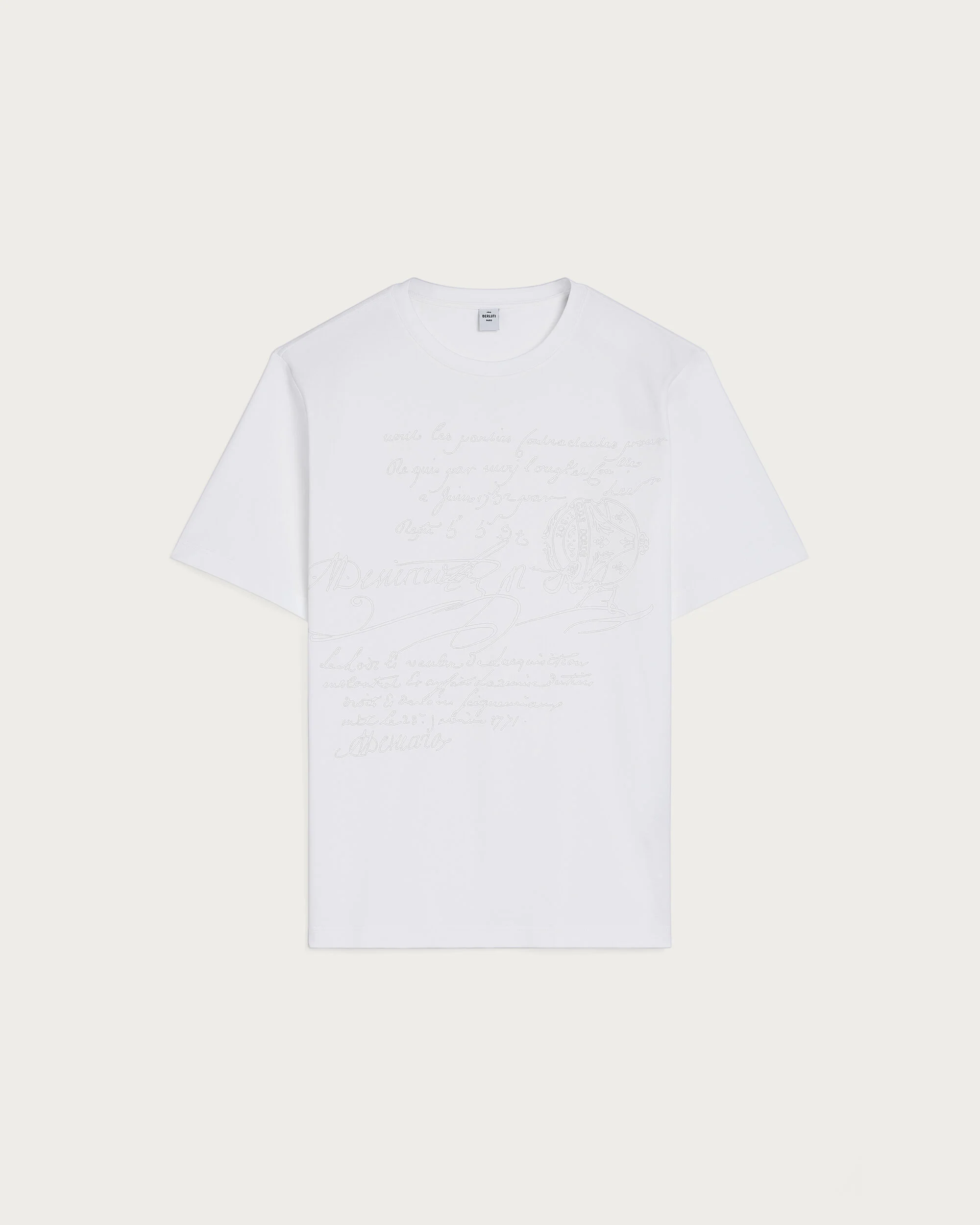 Scritto Embroidery T-shirt, Blanc Optique, hi-res