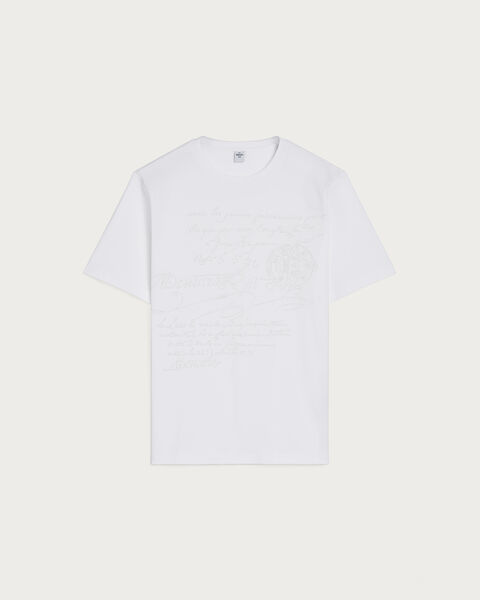 Scritto Embroidery T-shirt, Blanc Optique, hi-res