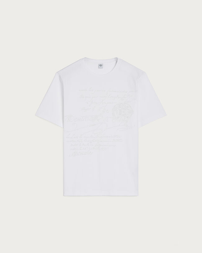 Scritto Embroidery T-shirt, Blanc Optique, hi-res