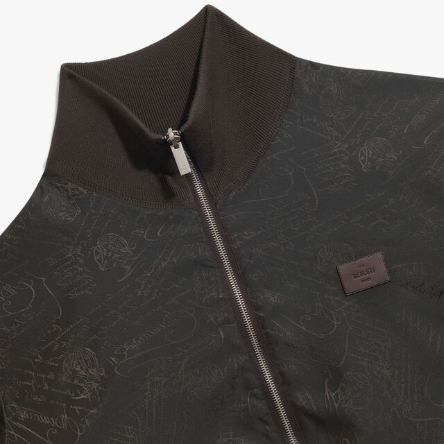 Reversible Wool & Scritto Nylon Tracksuit Blouson, EARTH BROWN, hi-res 10