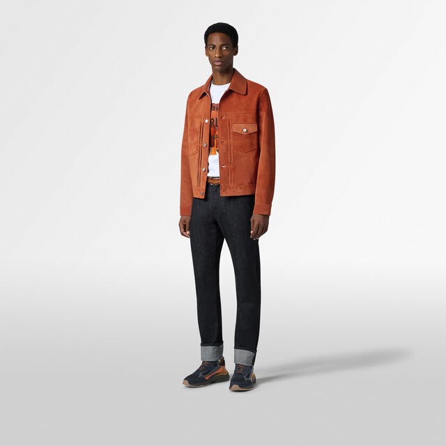 Berluti Artwork T-shirt, OPTIC WHITE/ CHESTNUT BROWN, hi-res 3