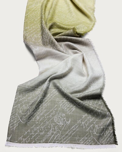 Degrad&eacute; Scritto Pattern Scarf, Olive, hi-res