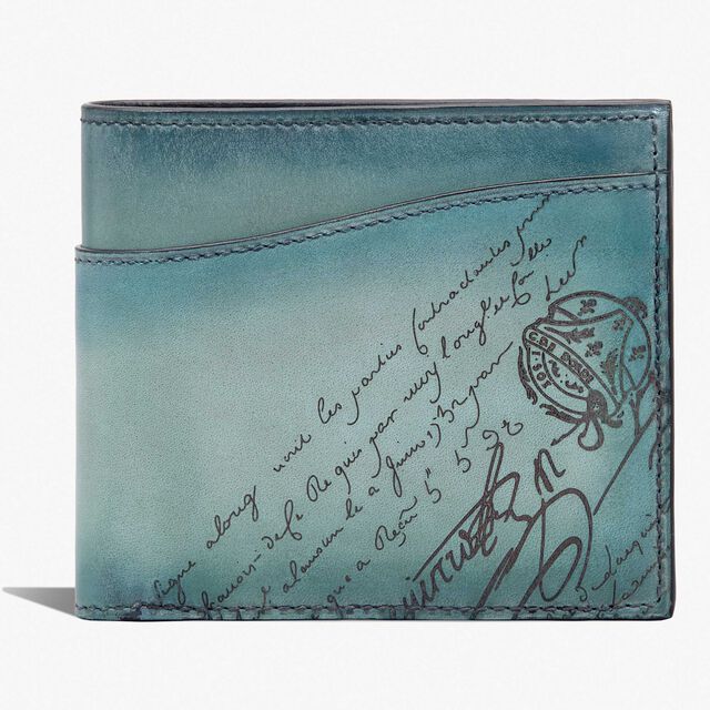 Makore Gradiant Scritto Leather Wallet, STONE DENIM, hi-res 1