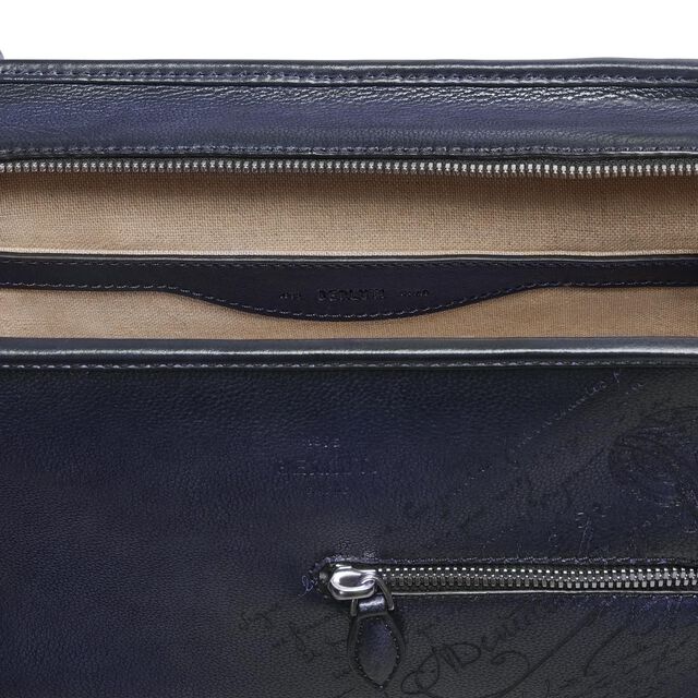 Journalier Scritto Leather Messenger, INDIGO DENIM, hi-res 6