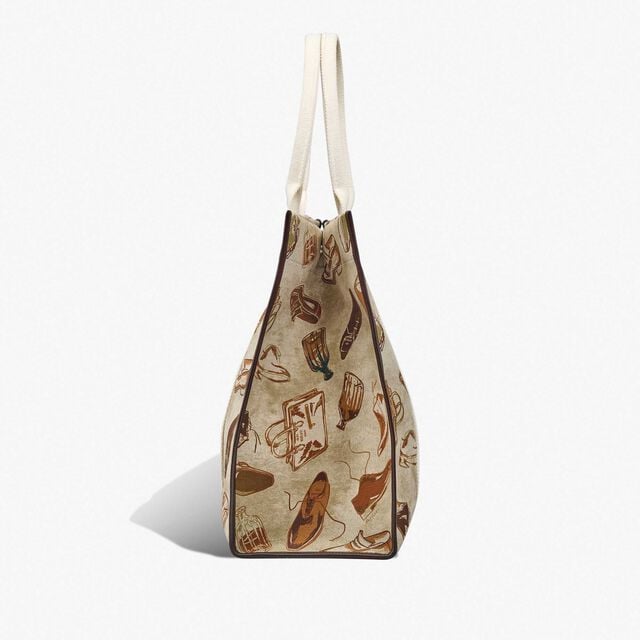 Open Tote XL Printed Fabric Tote Bag, BROWN + BEIGE, hi-res 4
