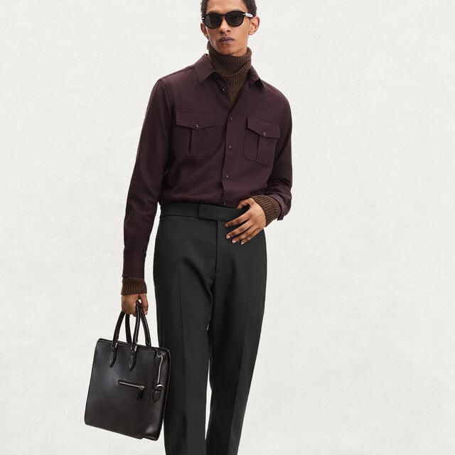 Alessio Wool Trousers, BLACK/ NIGHT BLUE, hi-res 4