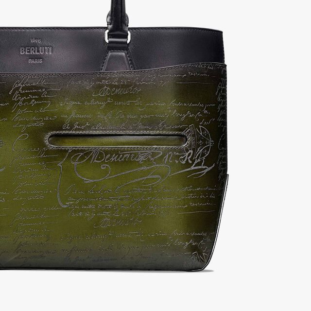 Toujours Mini Gradiant Scritto Leather Tote Bag, NERO GRIGIO + NERO CAVIAR, hi-res 5