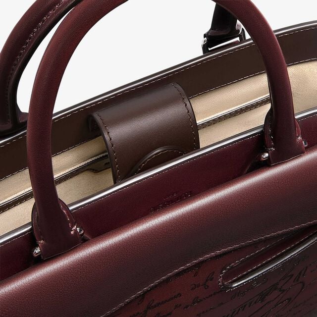 Toujours Xs Pocket Scritto Leather Tote Bag, LEGNO BRUCIATO, hi-res 6