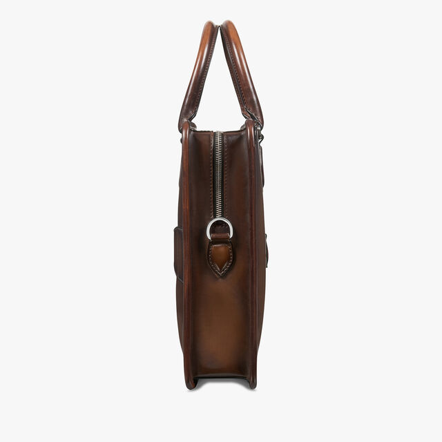 Un Jour Scritto Leather Briefcase, CACAO INTENSO, hi-res 4