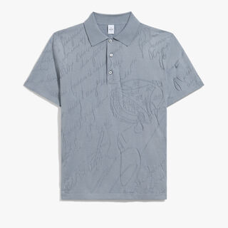 Polo avec Jacquard Scritto Diagonal Polo avec Jacquard Scritto Diagonal